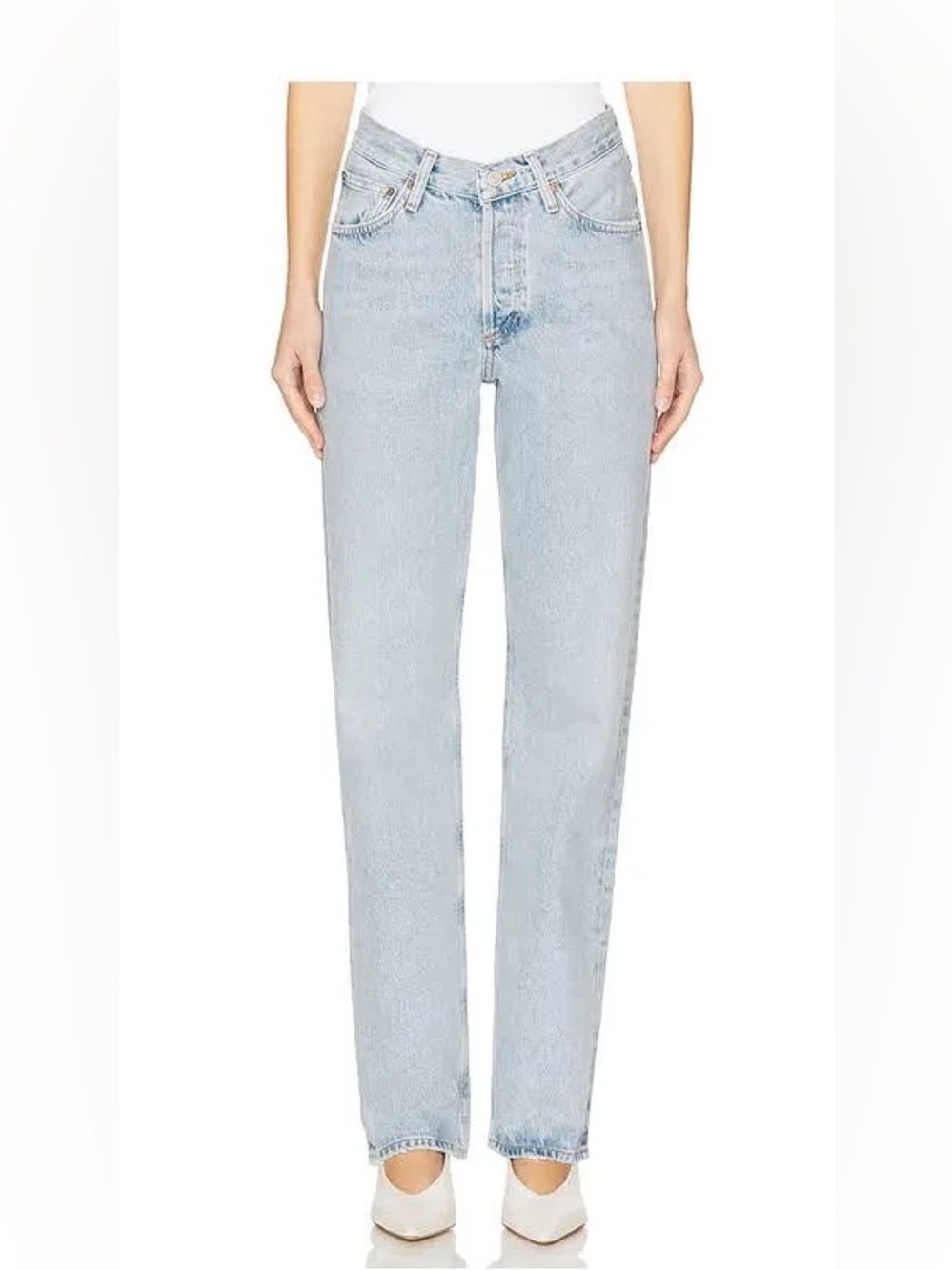 Agolde Kelly V Waist Straight Leg Women’s Jeans Size 28 Replica Blue